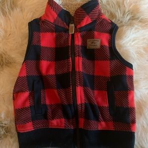 Carters Red Plaid Vest 6 Months